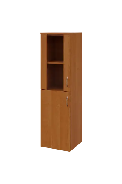 N 4 - 4DS kancelářská skříň, 1-dveřová/prosklená, levá, 1450x400x400, olše jantar